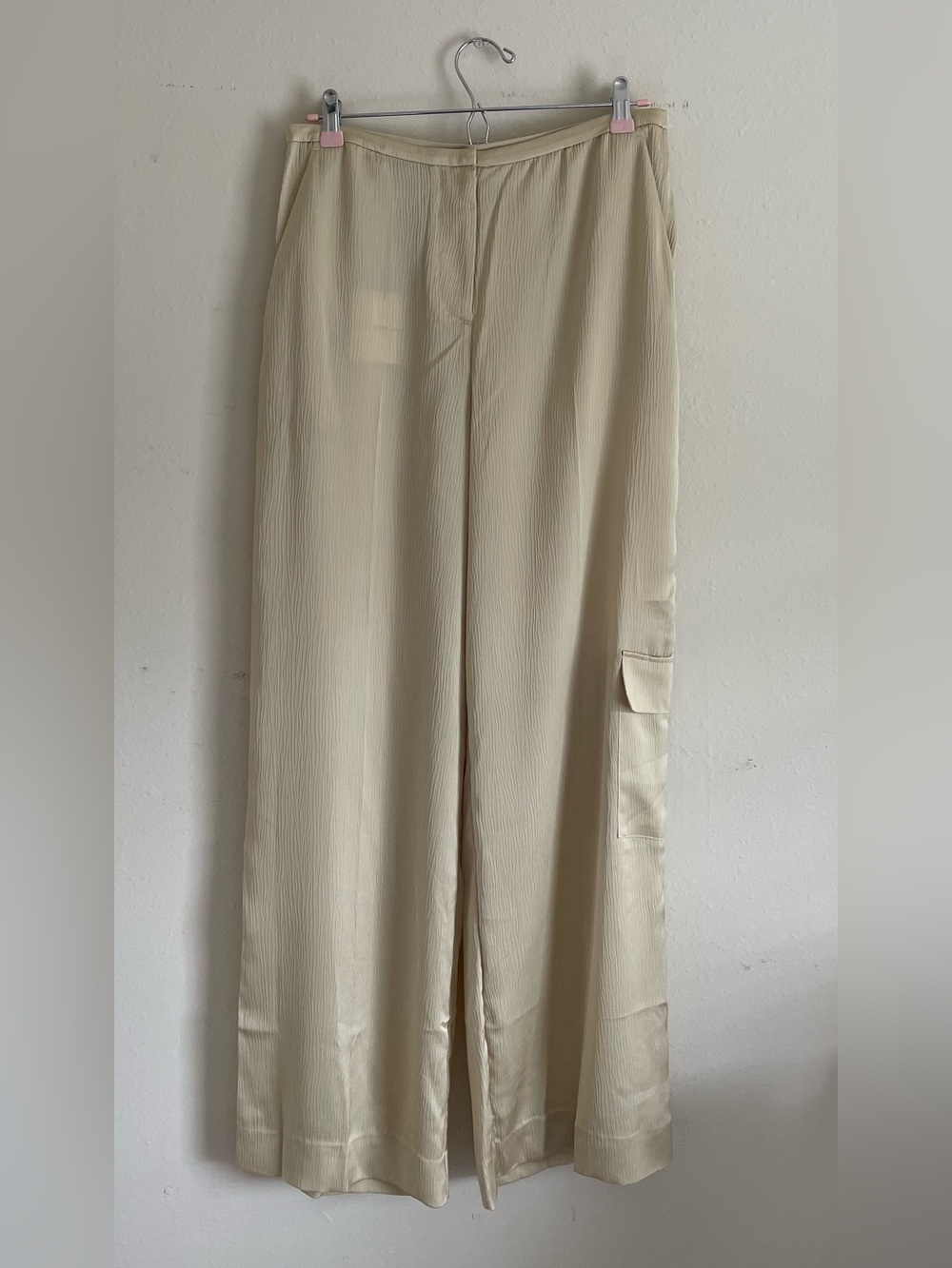 Calvin Klein Cream Wide-Leg Pants. Open to Offers.